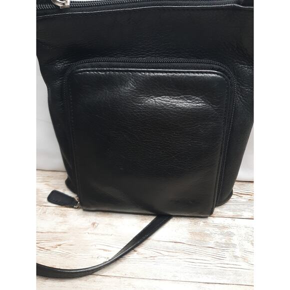 Vintage Fossil Shoulder Bag Black Leather Crossbody Purse Small - Picture 3 of 16